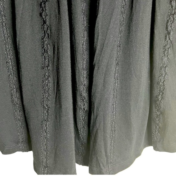 Lauren Ralph Lauren Smocked Embroidered Cotton and Modal Top Black Size Large - Picture 5 of 9